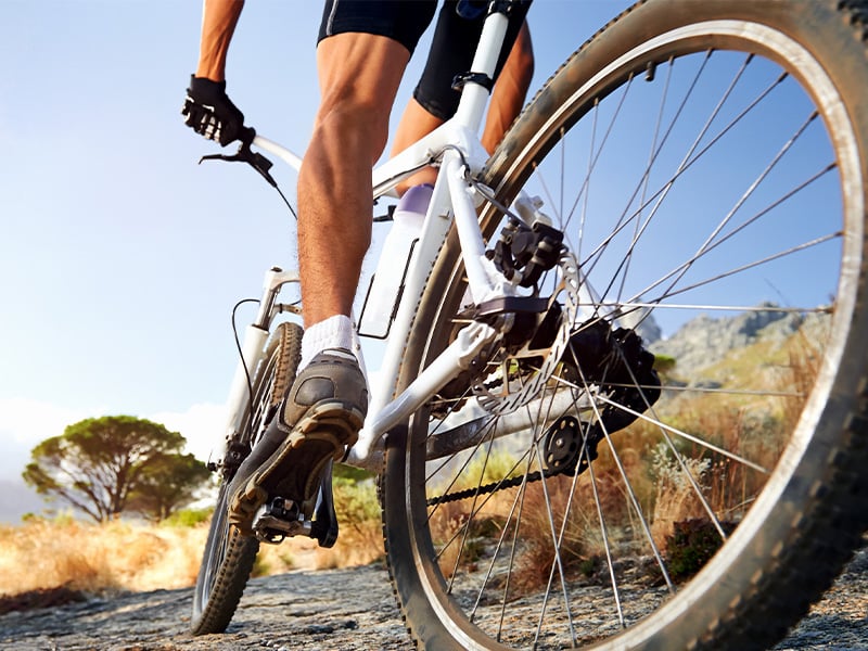 Fahrradfahren stärkt deine Waden = Gastrocnemius-Muskel.